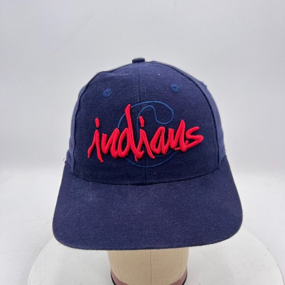 Cleveland Indians The Games One Size Fits All Blue Navy Red Snap Back Cap Hat - Picture 1 of 11
